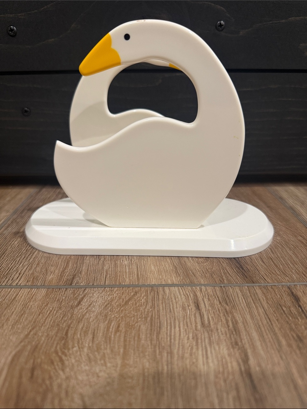 Vintage Plastic White 70s Duck Swan Goose Paper Napkin Holder Retro Avon